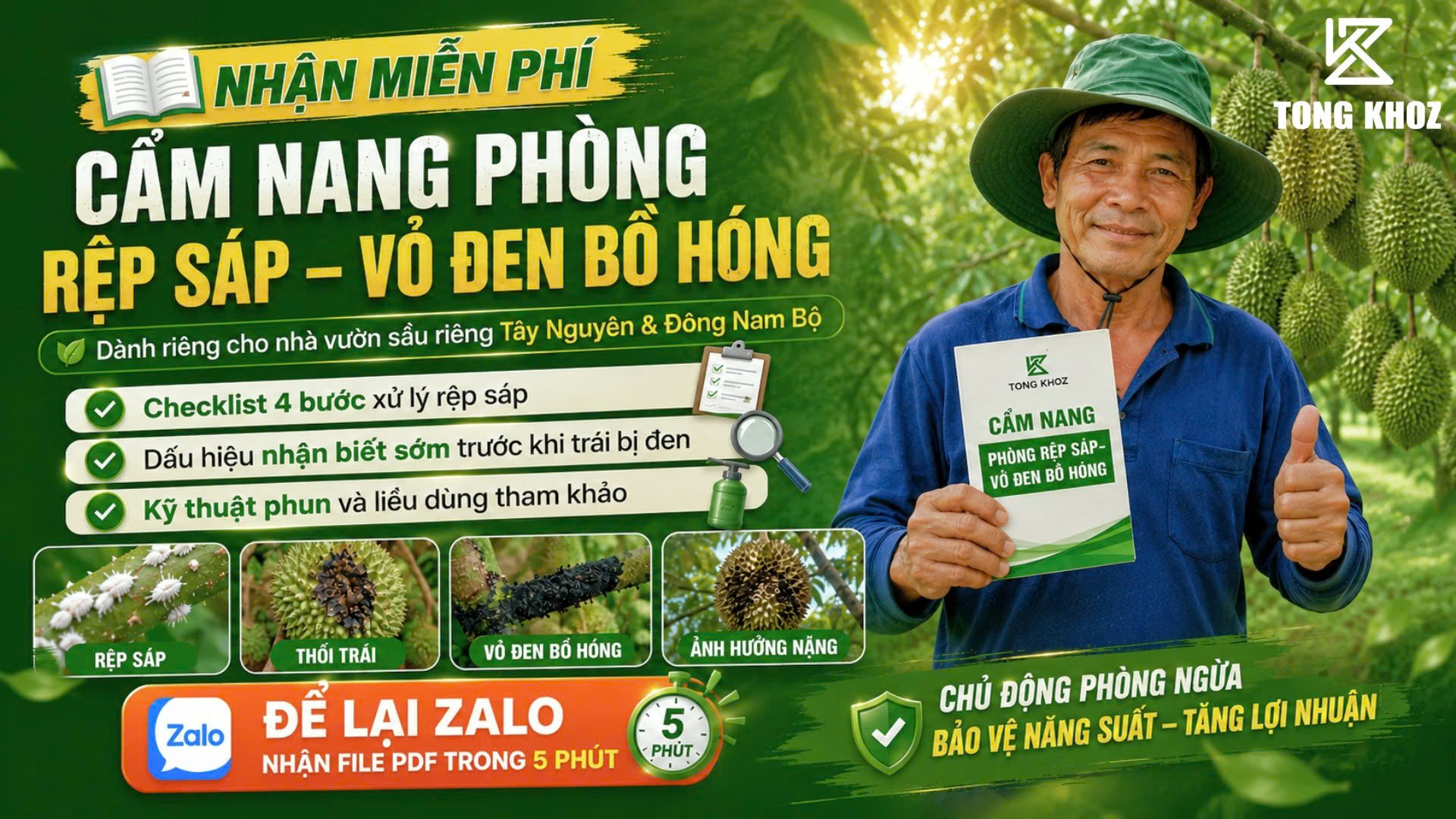Chủ động phòng ngừa rệp sáp - bồ hóng, bảo vệ năng suất sầu riêng — Tổng Kho Z